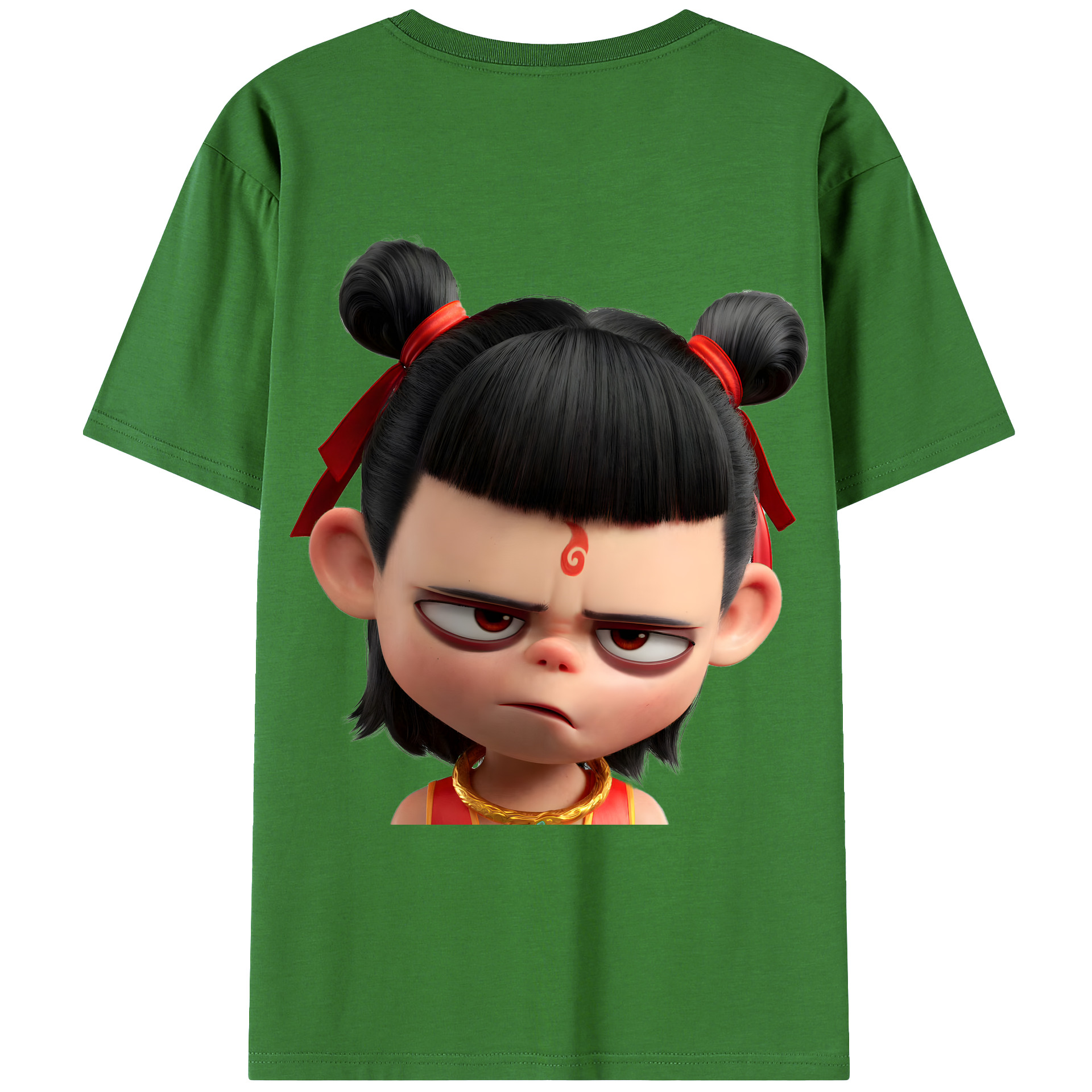 （画像用） Ne Zha 2 ナタ 魔童の大暴れ レディース半袖Tシャツ(バックプリント)